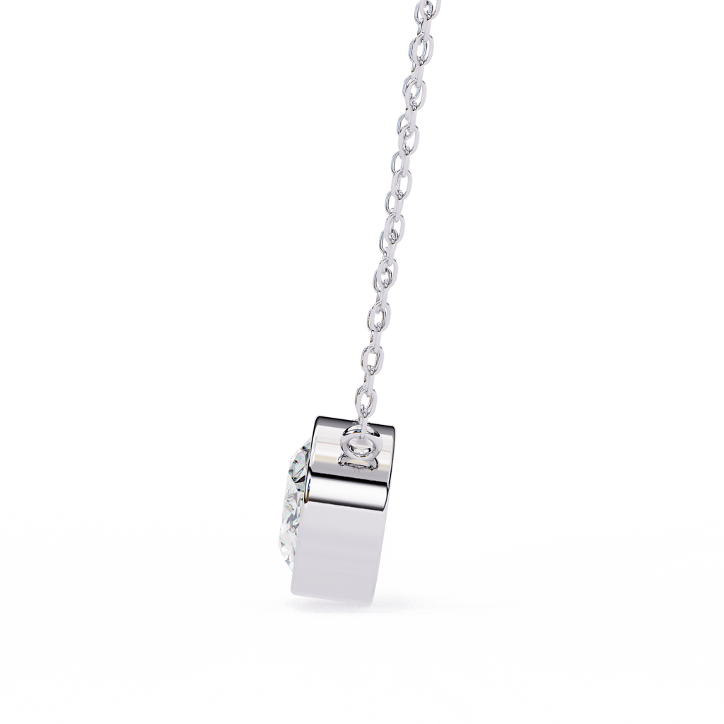 Round Bezel-Set Solitaire Pendant