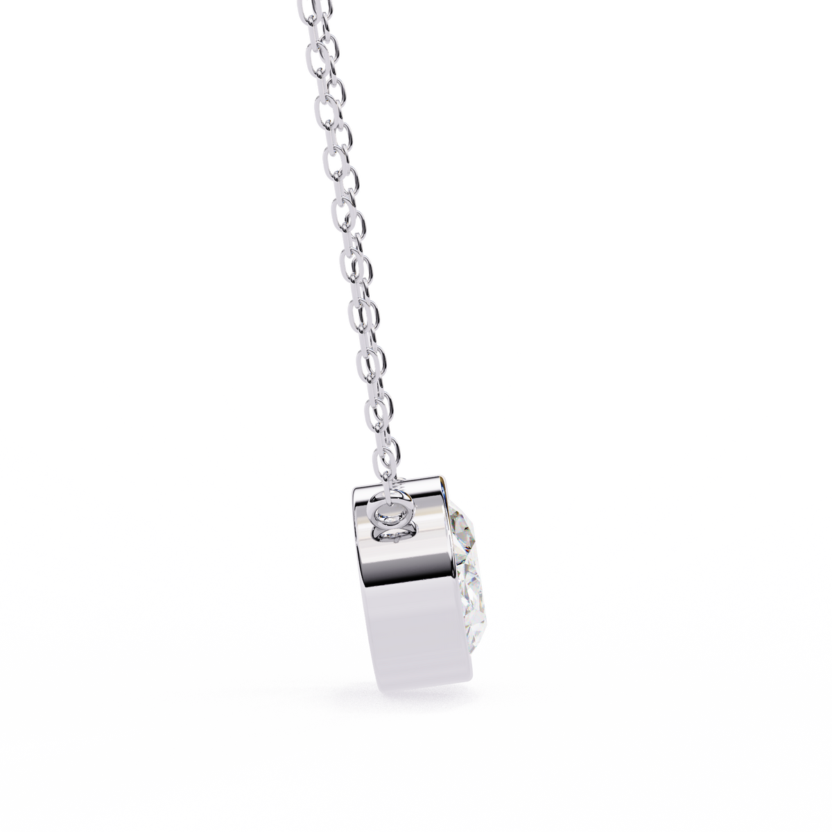 Round Bezel-Set Solitaire Pendant