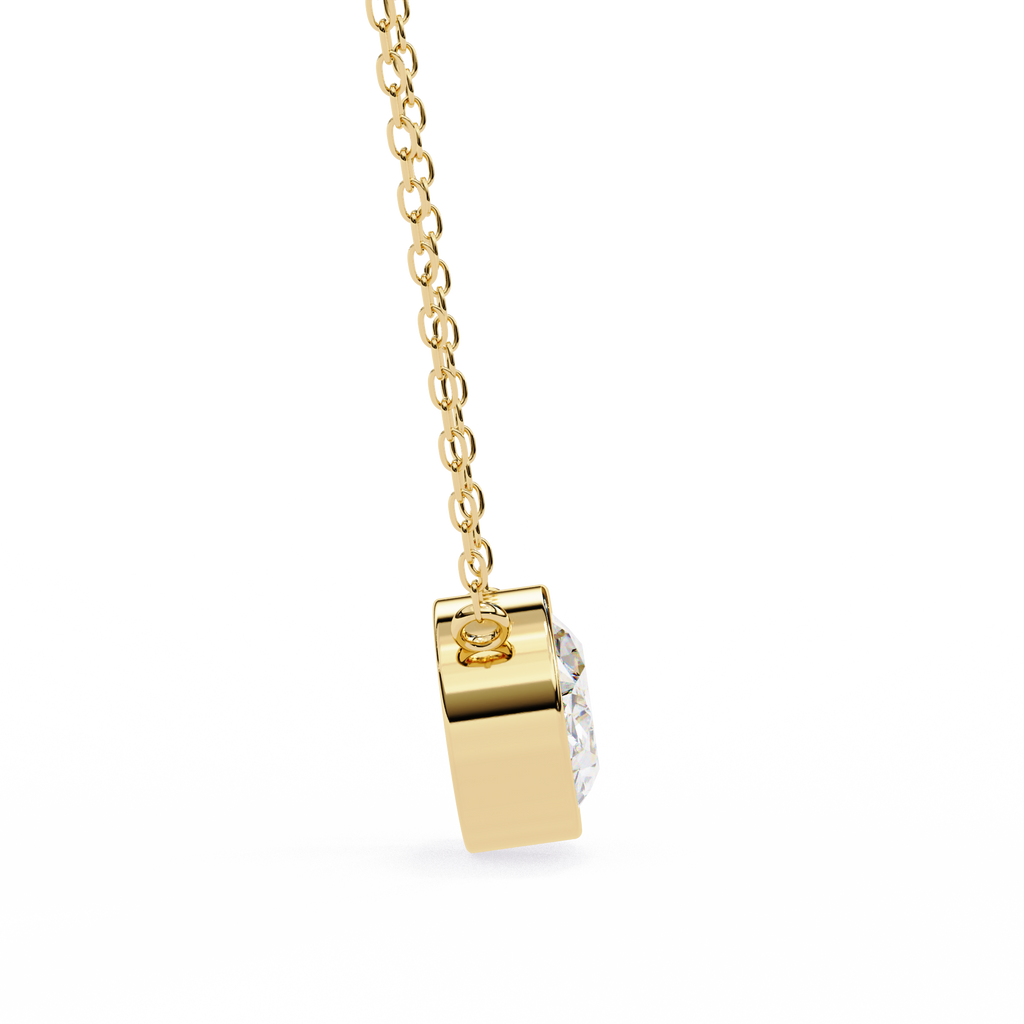 Round Bezel-Set Solitaire Pendant