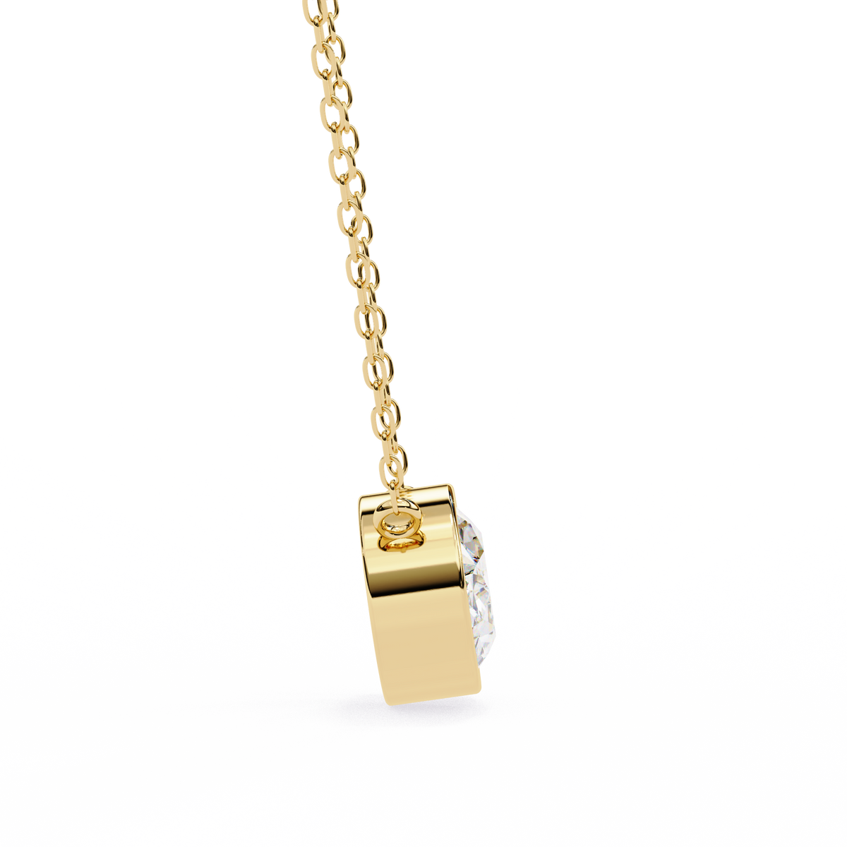 Round Bezel-Set Solitaire Pendant