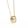 Gold East-West Oval Diamond Bezel Solitaire Pendant