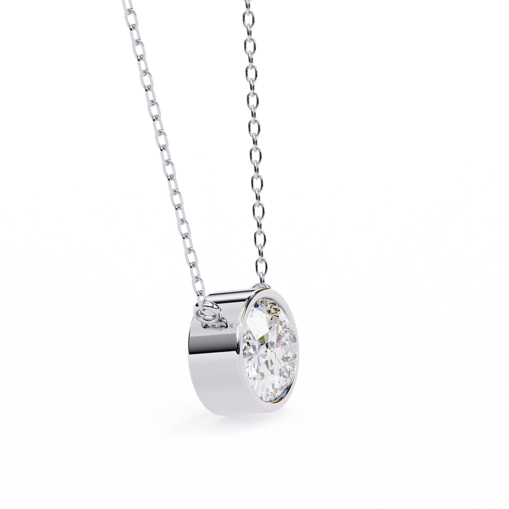 Round Bezel-Set Solitaire Pendant