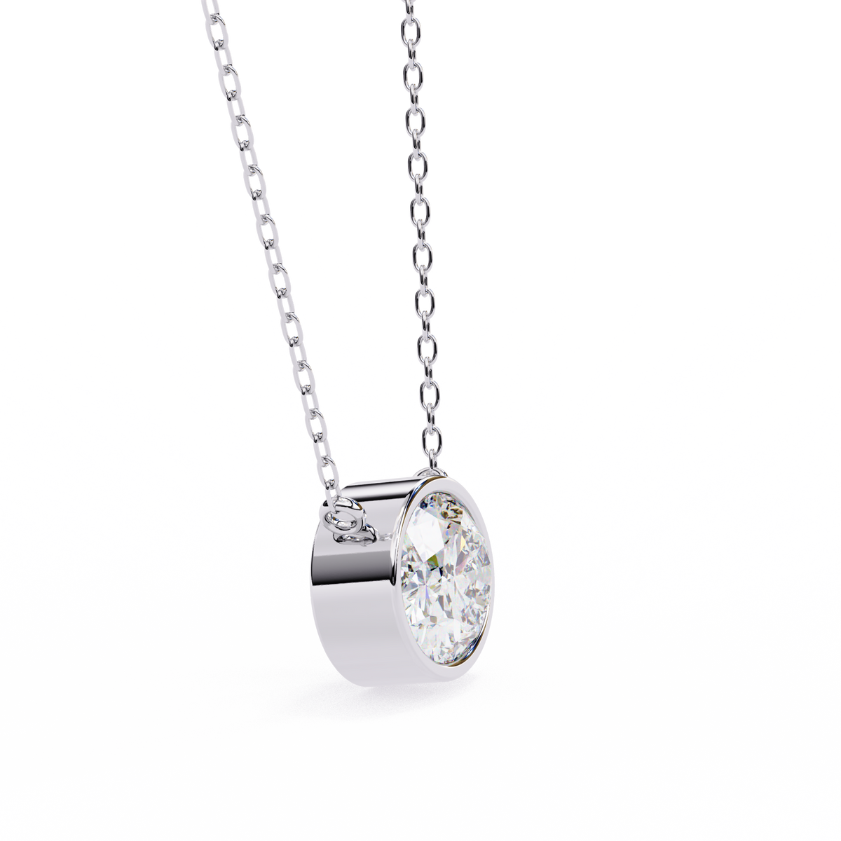 Round Bezel-Set Solitaire Pendant