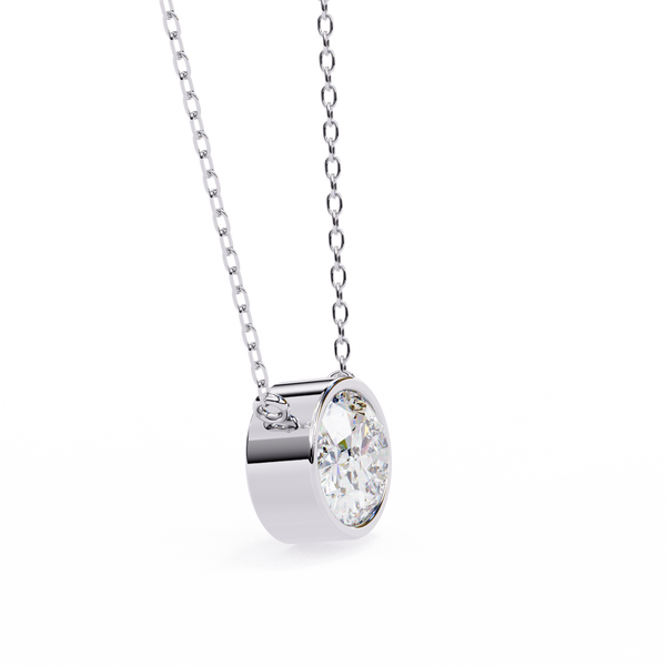 Round Bezel-Set Solitaire Pendant