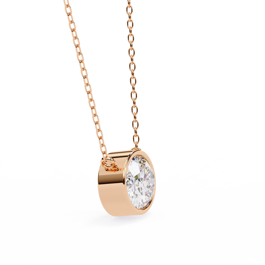 Round Bezel-Set Solitaire Pendant