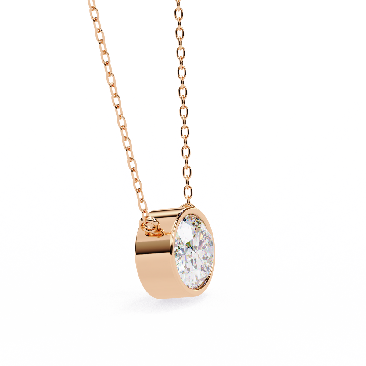 Round Bezel-Set Solitaire Pendant