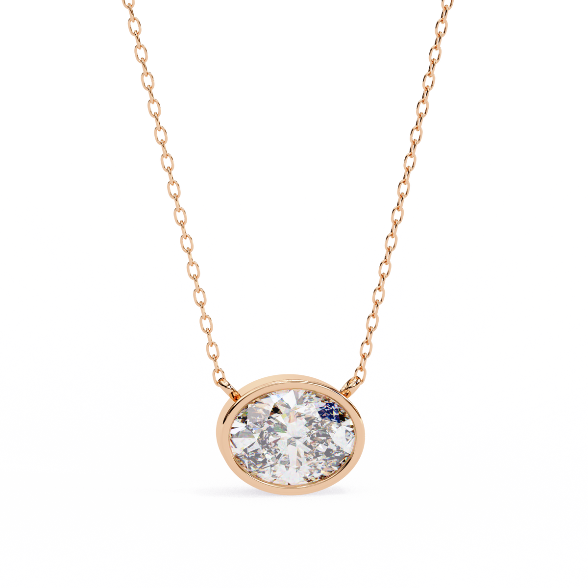 Round Bezel-Set Solitaire Pendant