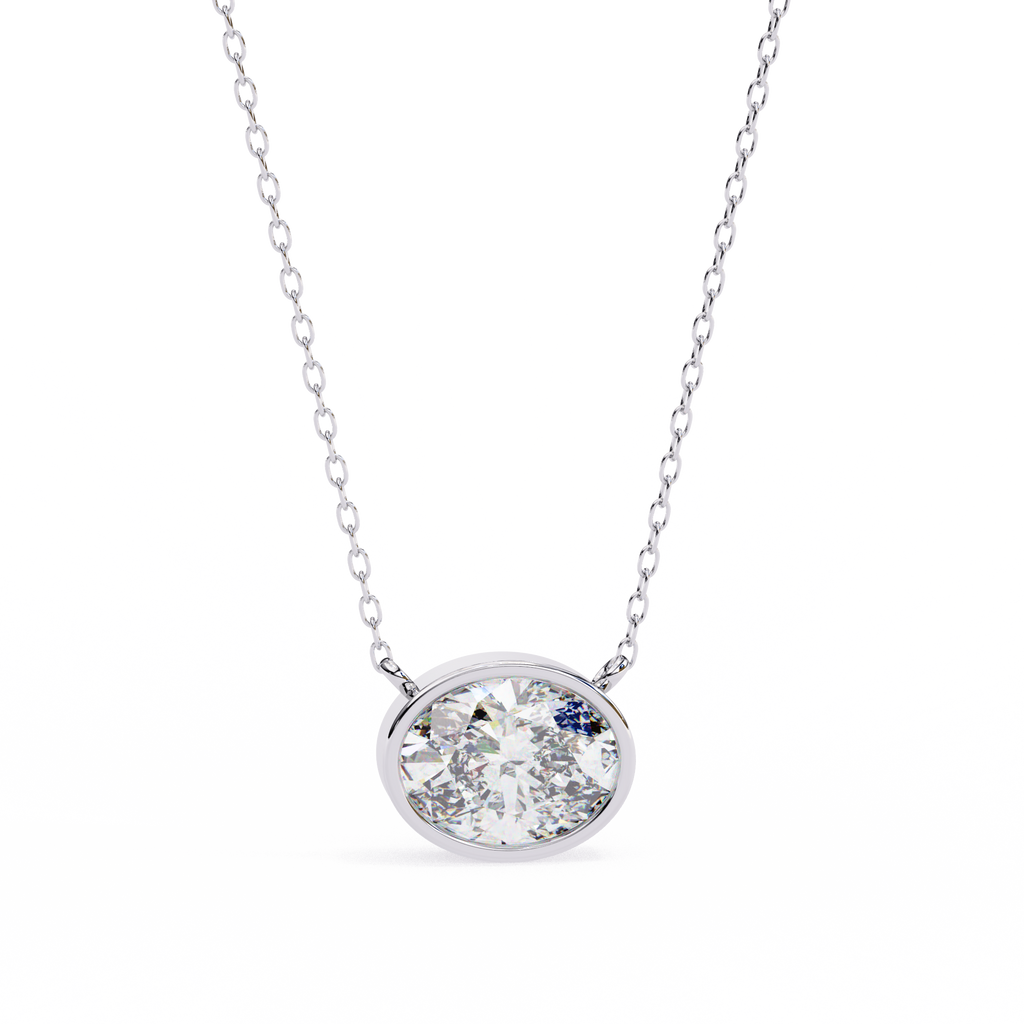 Round Bezel-Set Solitaire Pendant