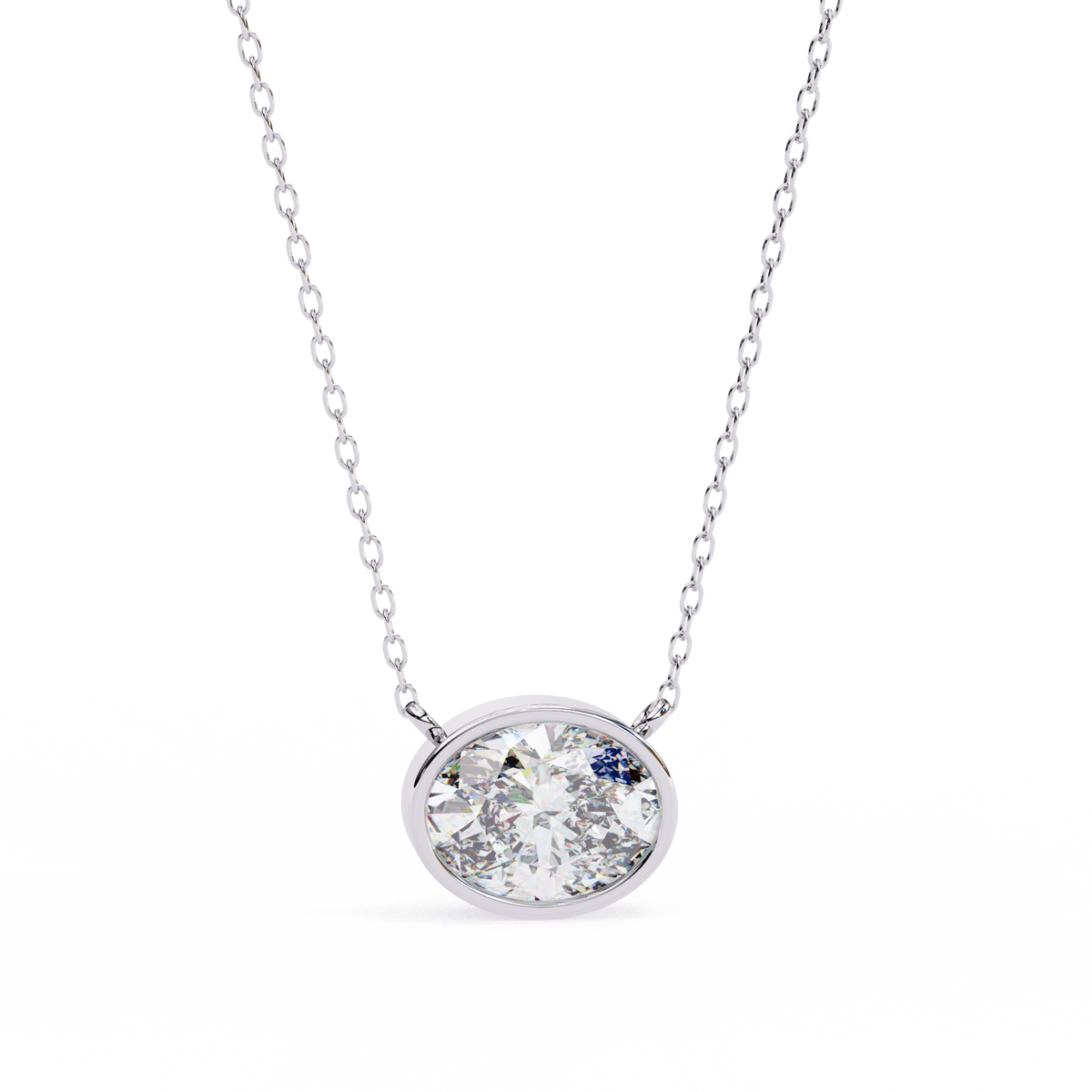 Round Bezel-Set Solitaire Pendant