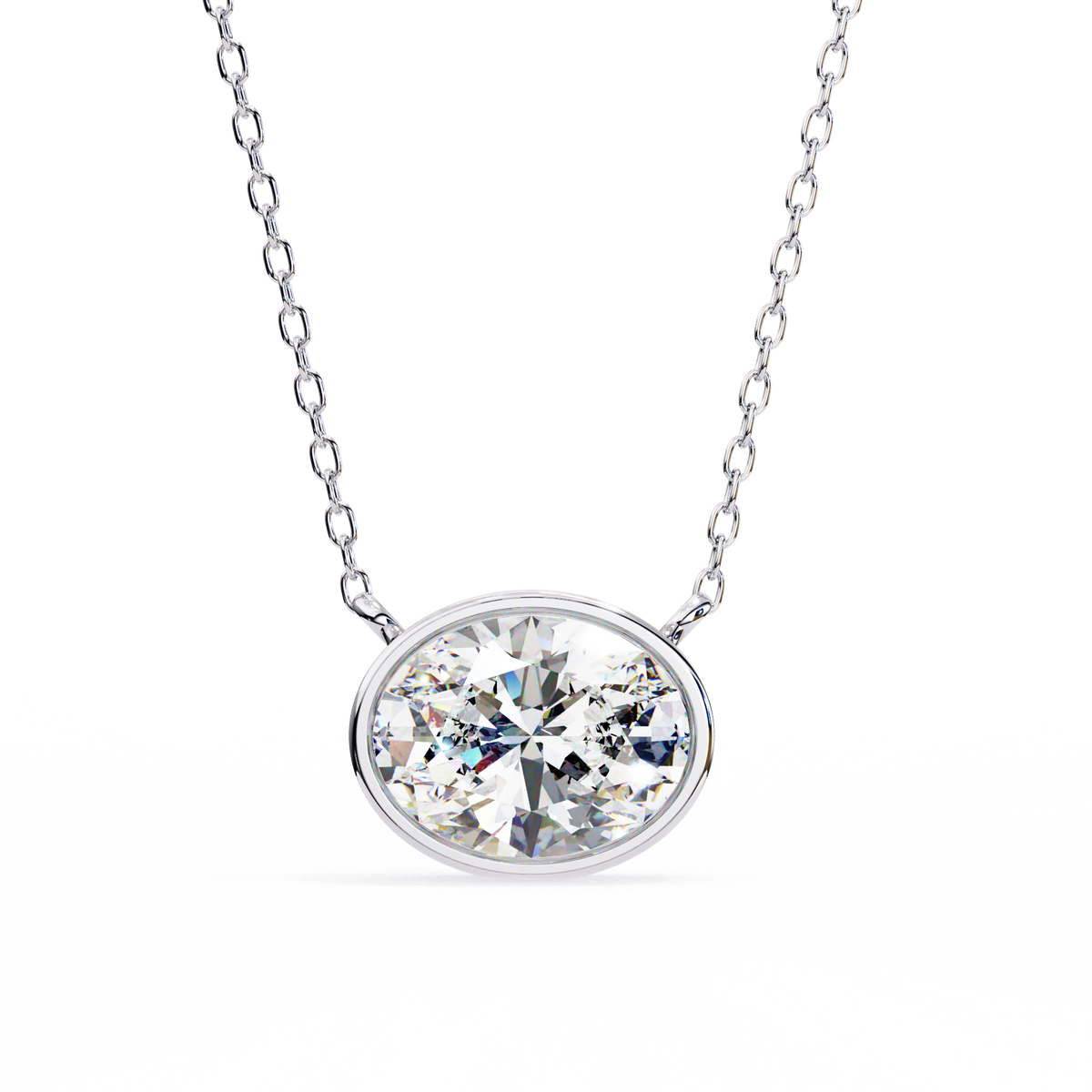 Round Bezel-Set Solitaire Pendant