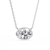 White Gold East-West Oval Solitaire Diamond Pendant