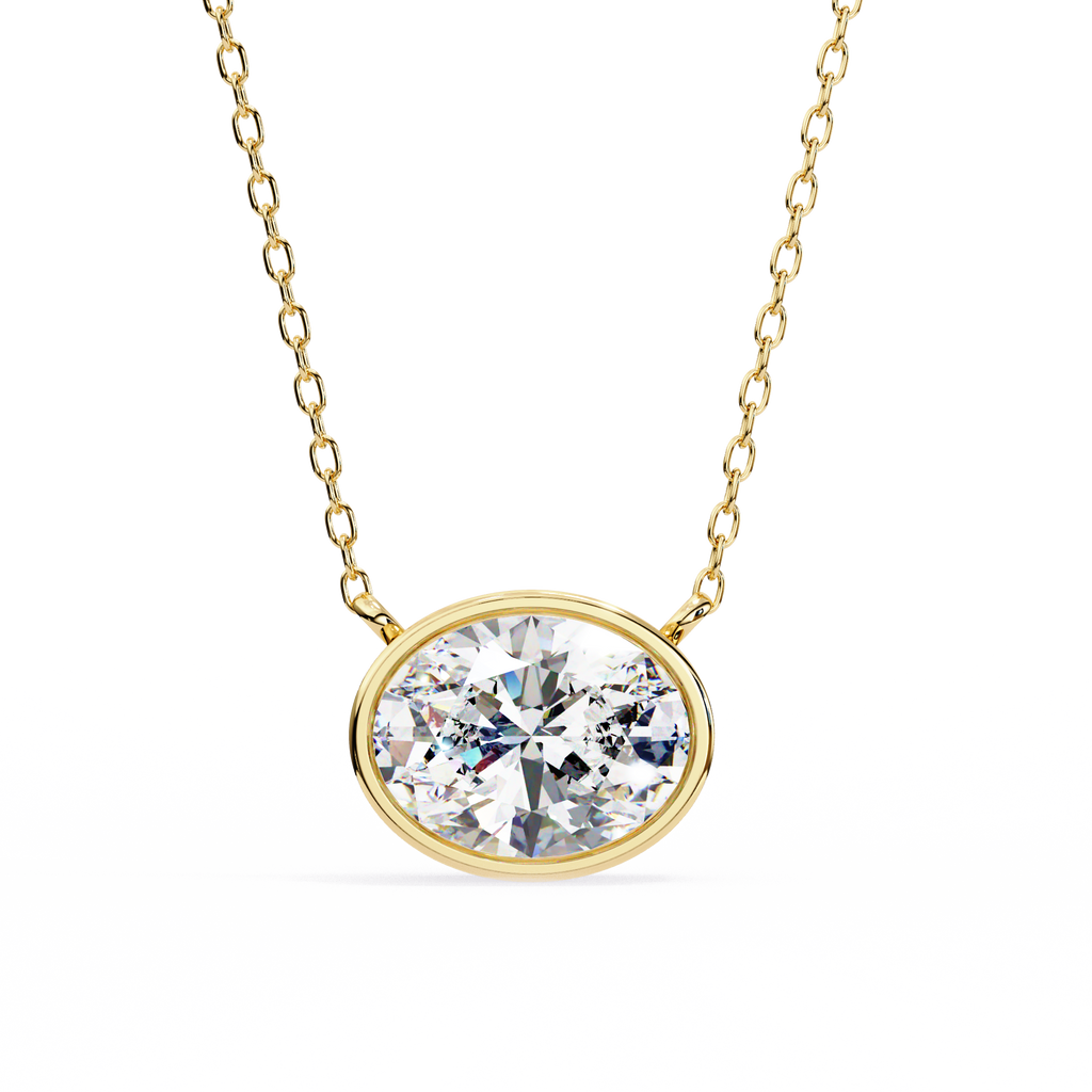 Round Bezel-Set Solitaire Pendant