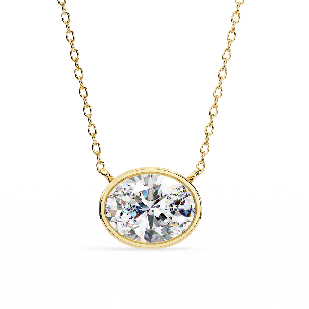 Round Bezel-Set Solitaire Pendant