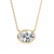 Gold East-West Oval Diamond Bezel Solitaire Pendant