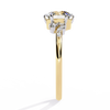 Yellow Gold Round Diamond Scattered Cluster Shoulder Solitaire Ring