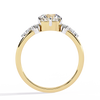 Yellow Gold Round Diamond Scattered Cluster Shoulder Solitaire Ring