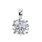 White Gold Classic Four-Claw Round Solitaire Pendant