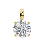 Yellow Gold Round Solitaire Diamond Pendant
