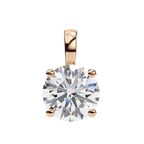 Rose Gold Round Solitaire Diamond Pendant