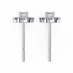 White Gold Round Halo Cluster Diamond Stud Earrings