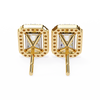 Gold Radiant Cut Diamond Halo Stud Earring