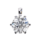 White Gold Six-Prong Round Brilliant Crown Pendant
