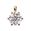 Rose Gold Six-Prong Round Diamond Solitaire Pendant