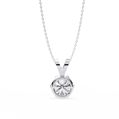 White Gold Round Brilliant Solitaire Diamond Pendant