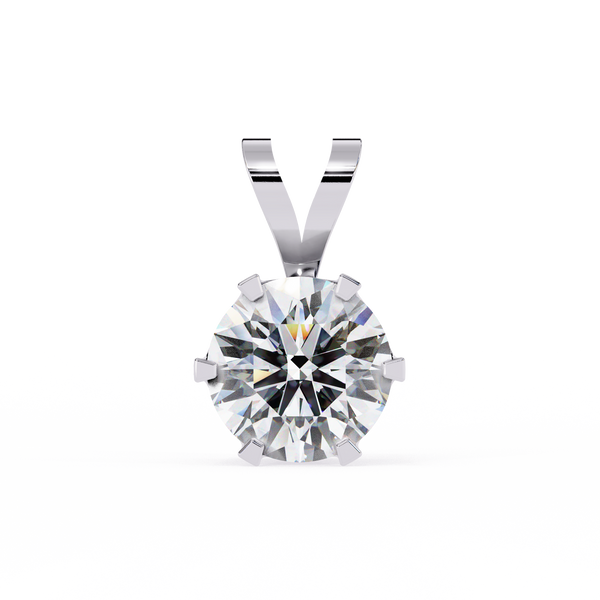 White Gold Round Brilliant Solitaire Diamond Pendant
