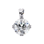 White Gold Round Brilliant Double-Claw Split Bail Pendant