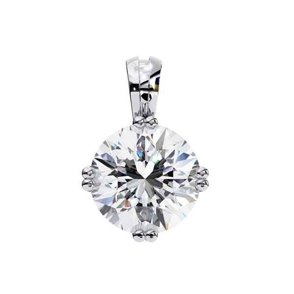 White Gold Round Brilliant Double-Claw Split Bail Pendant