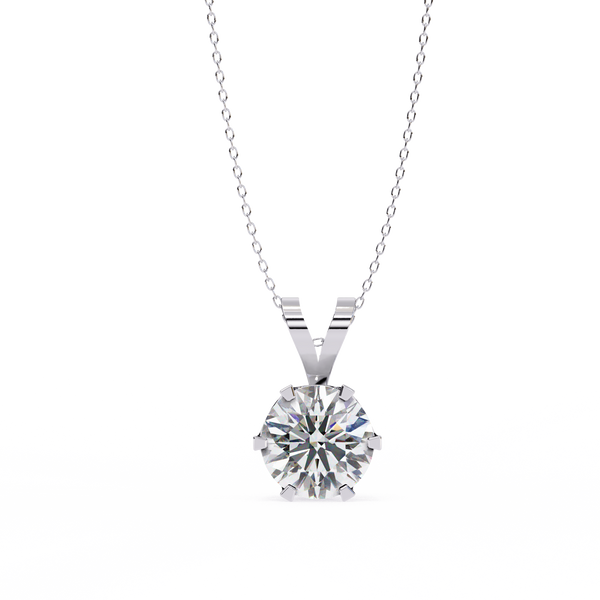 White Gold Round Brilliant Solitaire Diamond Pendant