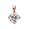 Rose Gold Double-Prong Round Diamond Solitaire Pendant
