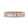 Rose Gold Emerald-Cut Diamond Shared Prong Full Eternity Band Ring