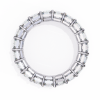 White Gold Emerald-Cut Diamond Shared Prong Full Eternity Band Ring