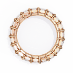 Rose Gold Emerald-Cut Diamond Shared Prong Full Eternity Band Ring