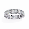 White Gold Emerald-Cut Diamond Shared Prong Full Eternity Band Ring
