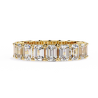 Yellow Gold Emerald Cut Full Eternity Diamond Band Ring