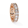 Rose Gold Emerald-Cut Diamond Shared Prong Full Eternity Band Ring