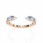 Rose Gold Toi et Moi Pear Diamond Accented Band Ring