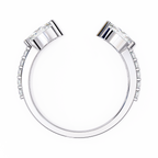 White Gold Toi et Moi Pear Diamond Accented Band Ring