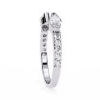 White Gold Toi et Moi Pear Diamond Accented Band Ring