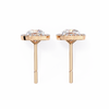 Rose Gold Cushion Cut Diamond Square Halo Stud Earrings