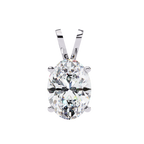 White Gold Vertical Oval Solitaire Split Bail Pendant