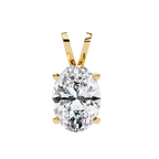 Yellow Gold Oval Diamond Solitaire Pendant