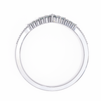 White Gold Round Diamond Crown Tiara Milgrain Band Ring