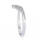 White Gold Round Diamond Crown Tiara Milgrain Band Ring