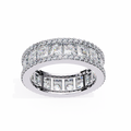 White Gold Princess-Cut Diamond Three-Row Full Eternity Band Ring