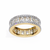Yellow Gold Princess Cut Pavé Edge Eternity Diamond Band Ring