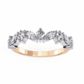 Rose Gold Marquise & Round Diamond Alternating Two-Tone Band Ring